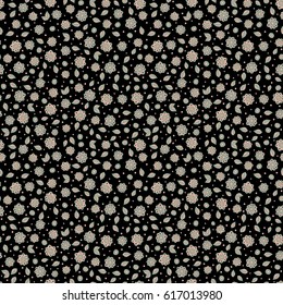 Vector floral seamless background for textile, fabric, covers and manufacturing. Millefleurs. Elegant gentle trendy seamless pattern in small-scale flower. Liberty style.