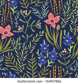 vector floral seamless botany pattern 