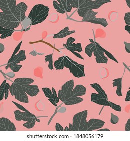 vector floral seamless figs pattern.