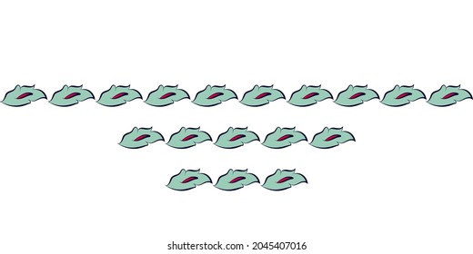 vector floral seamless lines or borders with different lengths