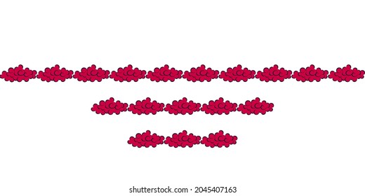 líneas o bordes sin soldadura de floral vectorial con diferentes longitudes