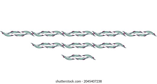 vector floral seamless lines or borders with different lengths