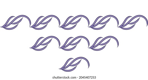 vector floral seamless lines or borders with different lengths