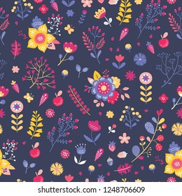 Vector floral seamless pattern