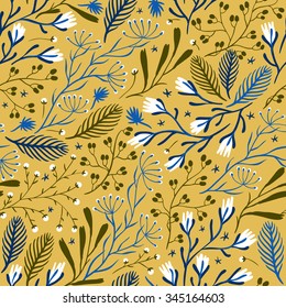 vector floral seamless pattern with