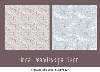 Vector floral seamless pattern