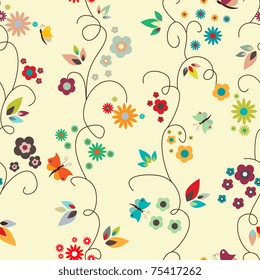 Vector floral seamless pattern