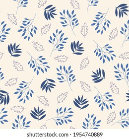 Vector floral seamless pattern with abstract plants and flowers. Suitable for textiles, printing and wrapping paper.