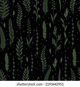 Vector floral seamless pattern with abstract garden flowers. Seamless pattern illustration. Hand drawn style ,design for fashion ,fabric,wallpaper, prints