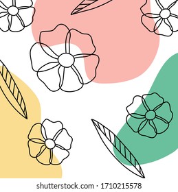 Vector Floral Seamless Pattern Background. Elegant template for  prints. Abstract creative pattern with plants and flowers. Wrapping paper or fabric. Texture for menu, booklet, banner, website. 