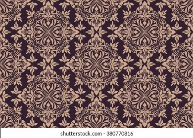 Vector floral seamless pattern background. Arabesque pattern. Eastern ethnic ornament. Elegant texture for backgrounds. 