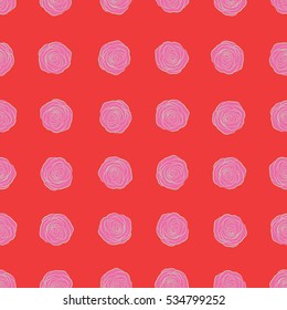 Vector floral seamless pattern. Background of a pink, neutral and red painted roses.