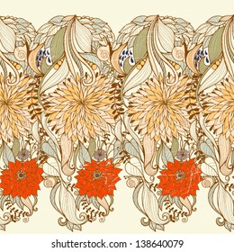 Vector floral seamless pattern "Beautiful floral background".