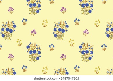 Vector floral seamless. Pattern with beautiful flowers for printed fabric, wallpaper.