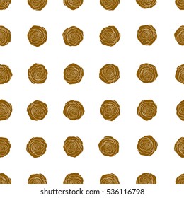 Vector floral seamless pattern. Beige and brown roses isolated on a white background.