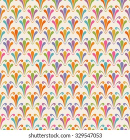Vector floral seamless pattern. Color elegant background. Abstract decorative illustration for print, web