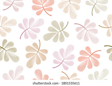 Vector floral seamless pattern. Colorful pastel autumn leaves isolated on white background.