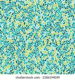 Vector floral seamless pattern with colorful leaves. Summer repeated texture with foliage. Botanical hand drawn print with flying petals. Natural background for fabric, wrapping paper