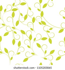 Vector floral seamless pattern for cosmetics, beauty products, organic and healthy food with leaves - modern ornaments
