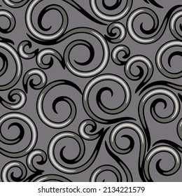 Patrón vectorial sin soldadura floral con elemento curvo