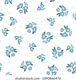 Diseño de patrones sin fisuras vectoriales florales.  flores con hojas.  textura para tela infantil, embalaje, envolturas.