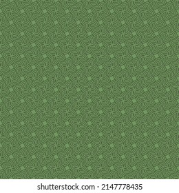 Vector floral seamless pattern. Elegant geometric ornamental background, repeat tiles, curved lines. Green organic ornament. Abstract texture with flowers, leaves, petals. Modern decorative design