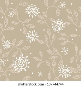 Vector floral seamless pattern with fantasy plants.
