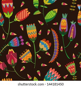 Vector Floral  seamless pattern with flowers