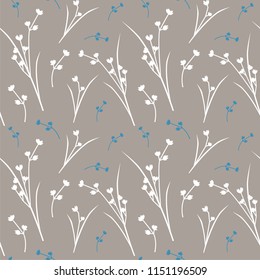 Vector floral seamless pattern. Grass texture.