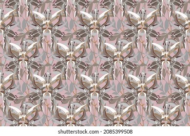 Vector floral seamless pattern. Gray and white lilies on a pale pink background. Floral design for wallpapers, wrapping paper, cards, covers and more.