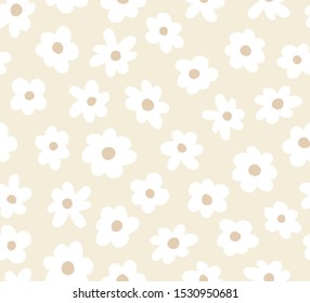 Vector floral seamless pattern. Hand drawn flowers illustration. Repeatable background.