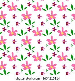 Vector floral seamless pattern. Hand drawn botanical illustration , isolated on white background.Design template for wallpaper,fabric,wrapping,textile