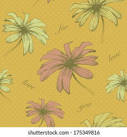 Vector floral seamless pattern . Hand drawn. eps 8