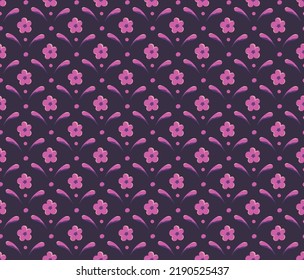 Vector floral seamless pattern. Hand drawn flowers illustration. Repeatable background.