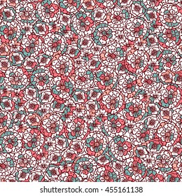 Vector Floral seamless pattern. Hand drawn doodle Flowers