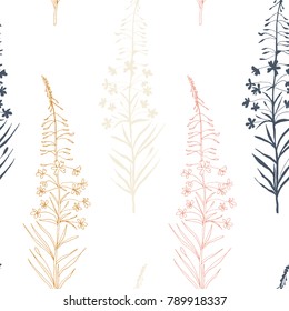 Vector floral seamless pattern with hand drawn  summer wild  flowers.