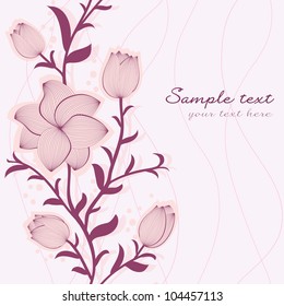 Vector floral seamless pattern with hand-drawn flowers