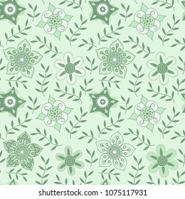 Vector floral seamless pattern. Handdrawn botanical backdrop.