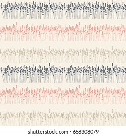 Vector floral seamless pattern with lavender flowers in   rows. Perfect for invitation cards, posters, banners, web design.