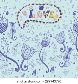 vector floral seamless pattern. love. background