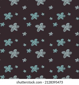 Vector floral seamless pattern on a dark background.