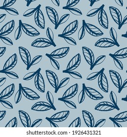 Vector floral seamless pattern for organic cosmetic design, vegetarian cooking banner. Vegan background with leaf ornament for eco store and healthy eating banner, organic product label design.