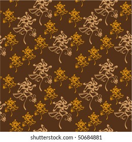 Vector floral seamless pattern. Ornament with flowers