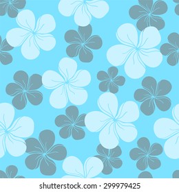 Vector floral seamless pattern with plumeria