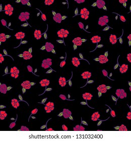 vector floral seamless pattern with roses