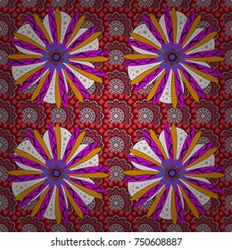 Vector floral seamless pattern. Soft design. Endless texture for wrapping, textiles, paper in magenta, white and red colors.