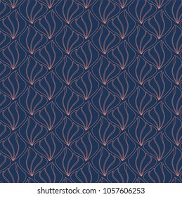 Vector Floral Seamless pattern. Stylish flower abstract art deco texture.