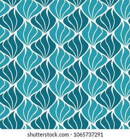 Vector Floral Seamless pattern. Stylish flower abstract art deco texture.