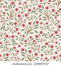 Vector floral seamless pattern. Surface pattern design for fabric and fashion  