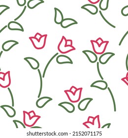 Vector floral seamless pattern with tulip flowers. Can be used for fabric, textile, clothing, baby wallpapers or scrap booking. Perfect for wallpaper, gift paper.